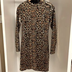 Party sequinned animal / snake design dress TOPSHOP. Size EUR 38 / S